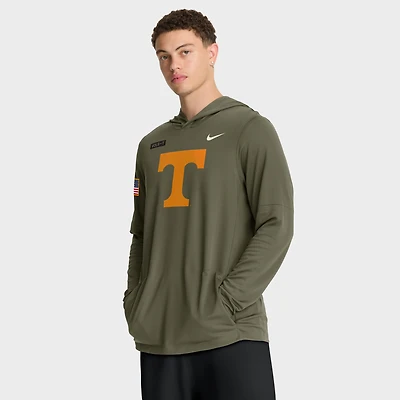 T-shirt à capuche et manches longues Nike Olive Tennessee Volunteers 2025 Military Appreciation Dri-FIT pour homme