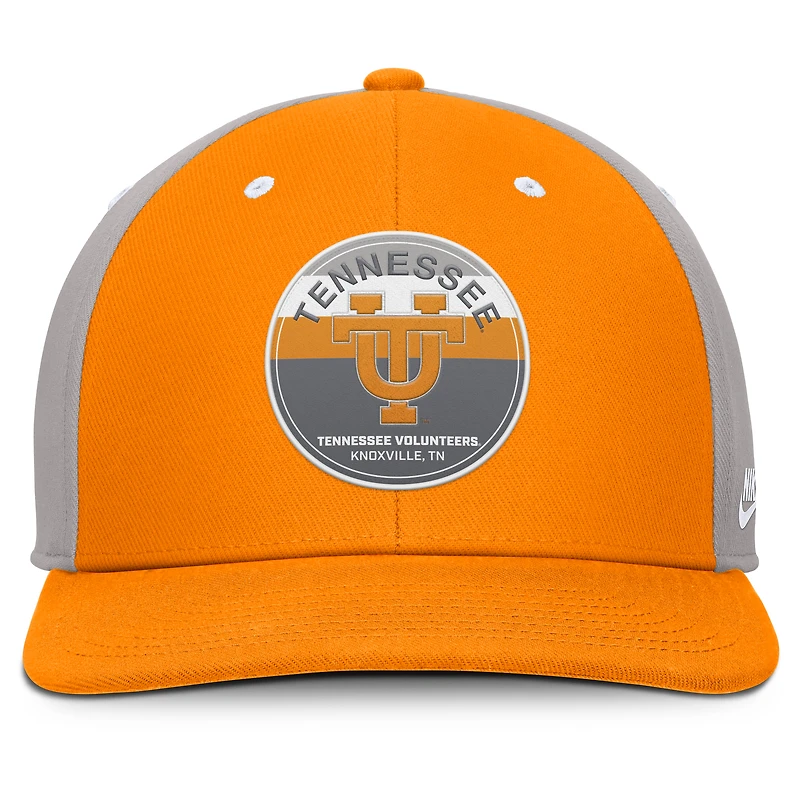 Casquette Nike Tennessee Volunteers Prep Pro Performance Snapback Orange/Gris pour homme