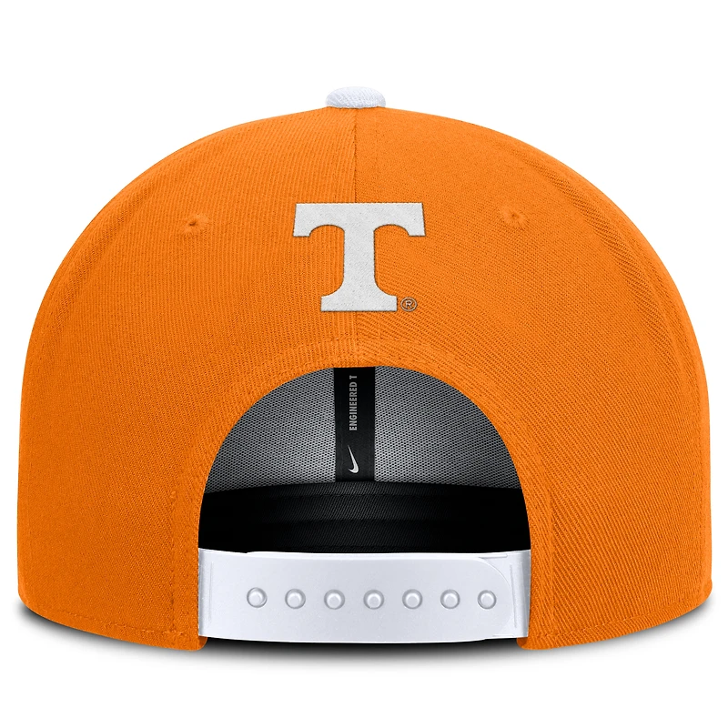 Casquette Nike Tennessee Volunteers 2025 On-Field Patch Pro Dri-FIT Snapback pour homme, orange/blanc