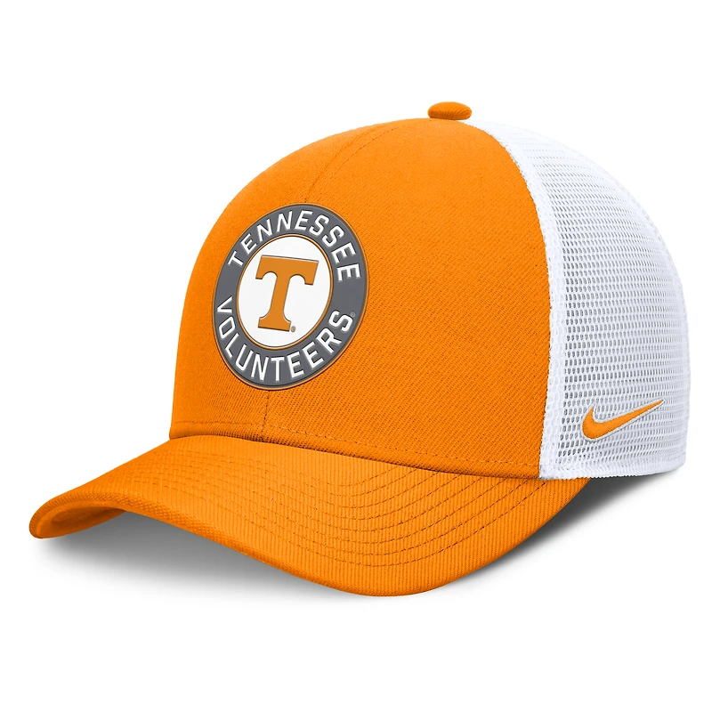 Casquette ajustable Nike Tennessee Orange/Blanc Tennessee Volunteers Rise Primetime Performance Trucker pour homme