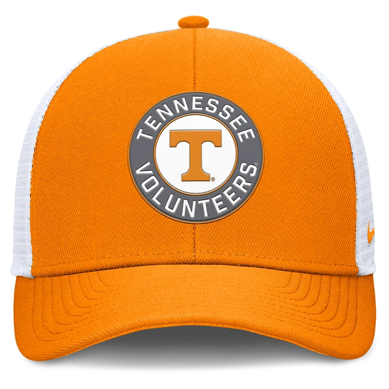 Casquette ajustable Nike Tennessee Orange/Blanc Tennessee Volunteers Rise Primetime Performance Trucker pour homme