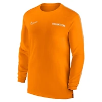 T-shirt à manches longues Nike Tennessee Orange Volunteers 2024 Sideline Coach UV Performance pour homme