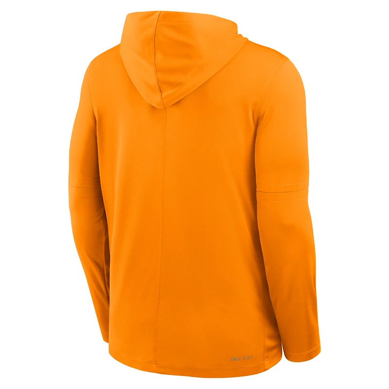 T-shirt à capuche manches longues Nike Tennessee Orange Volunteers 2025 Sideline Dri-FIT pour homme