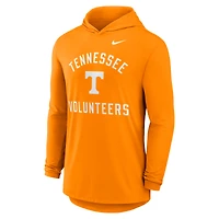 Men's Nike Tennessee Orange Volunteers Classic Arch Tri-Blend Dri-FIT Long Sleeve Hoodie T-Shirt