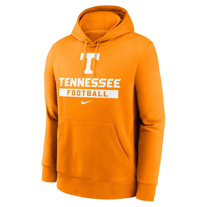 Sweat à capuche en polaire Nike Tennessee Orange Volunteers Football Stack Club pour homme
