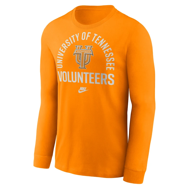 Men's Nike Tennessee Orange Volunteers Legacy Arched Logo Long Sleeve T-Shirt