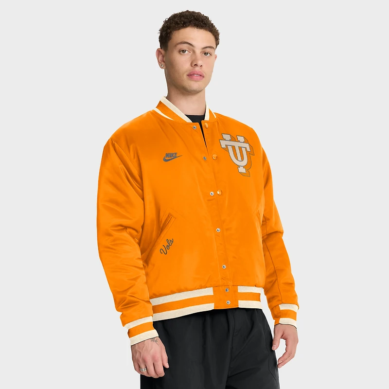 Men's Nike Tennessee Orange Volunteers Legacy Full-Snap Bomber Jacket