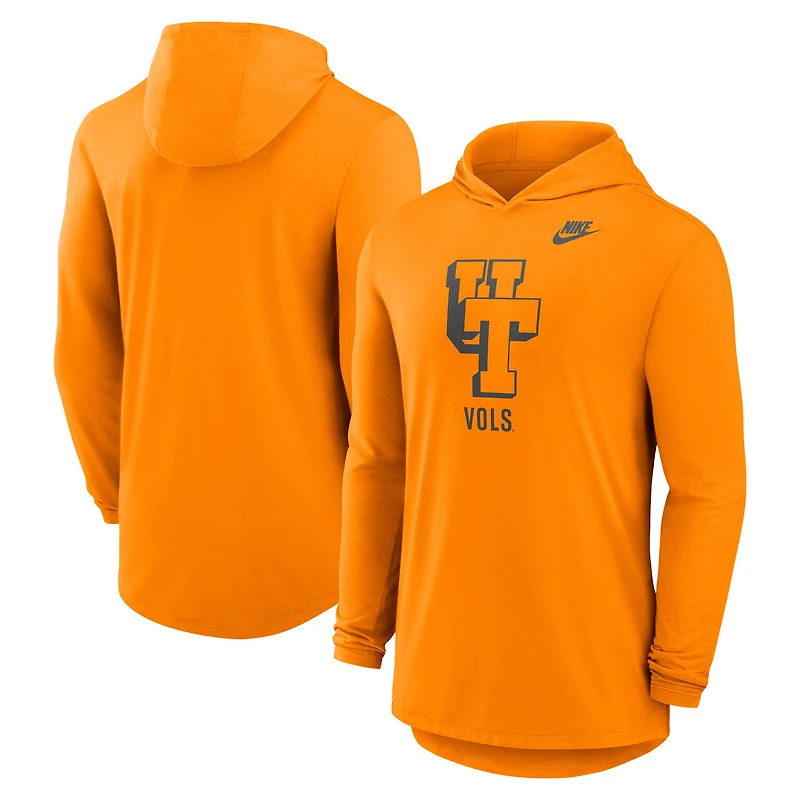 T-shirt à capuche manches longues Nike Tennessee Orange Volunteers Legacy Tri-Blend Dri-FIT pour homme