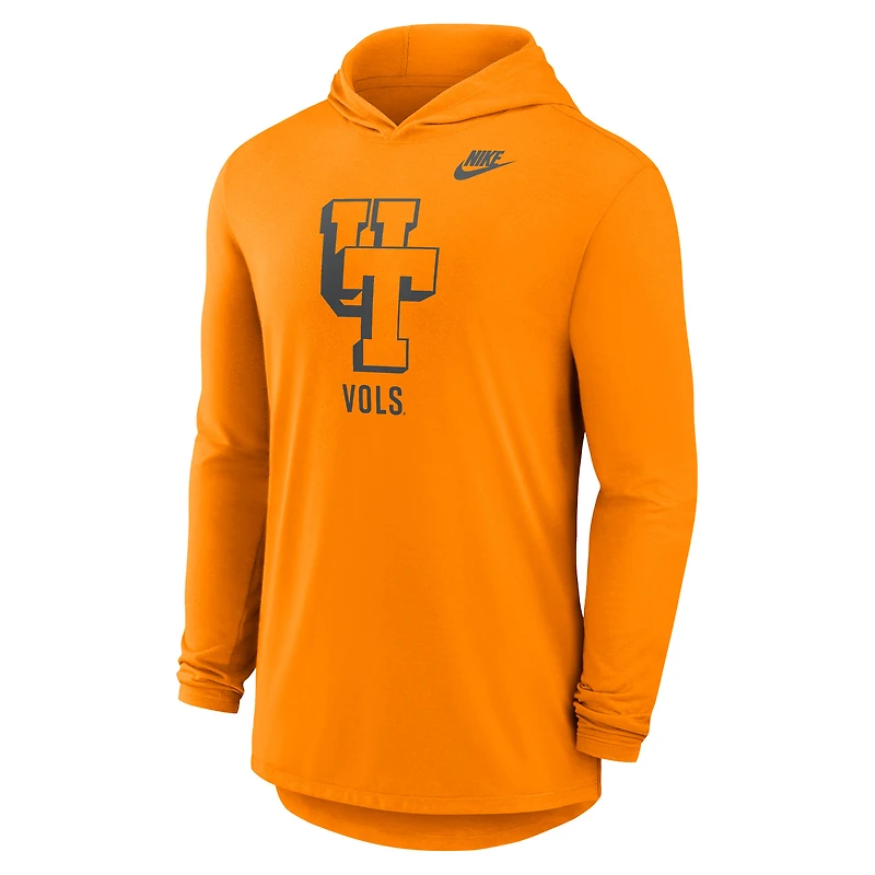 T-shirt à capuche manches longues Nike Tennessee Orange Volunteers Legacy Tri-Blend Dri-FIT pour homme