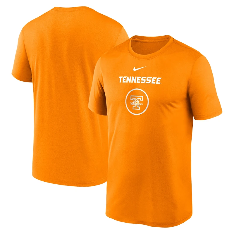 T-shirt Nike Tennessee Orange Volunteers pour homme, légende de l'entraînement basket-ball sur le terrain, Dri-FIT