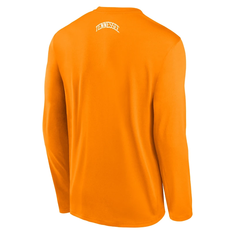 T-shirt à manches longues Nike Tennessee Orange Volunteers On-Court Basketball Shootaround Performance pour homme