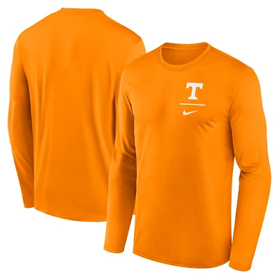 T-shirt Nike Tennessee Orange Volunteers Primary Stack Legend Performance à manches longues pour homme