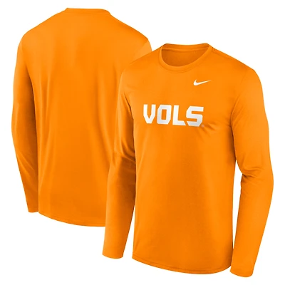 T-shirt Nike Tennessee Orange Volunteers Primetime Alternate Logo Legend Performance à manches longues pour homme