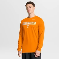 T-shirt à manches longues Nike Tennessee Orange Volunteers Primetime Campus 2-Hit Legend Dri-FIT pour homme