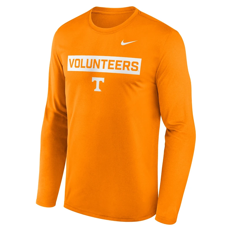 Men's Nike Tennessee Orange Volunteers Primetime Campus 2-Hit Legend Dri-FIT Long Sleeve T-Shirt