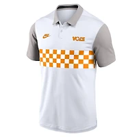 Polo Nike blanc/gris pour homme Tennessee Volunteers Athletic Prep Legacy Logo Vapor Dri-FIT