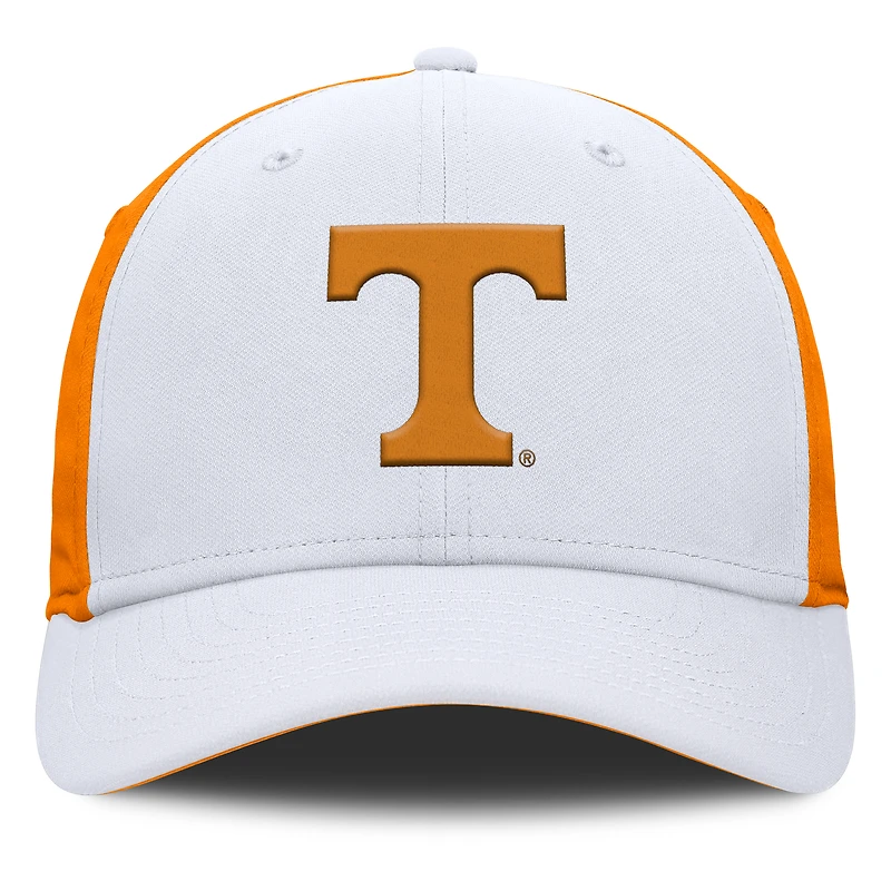 Casquette Nike blanche/orange Tennessee Volunteers 2025 Sideline Rise Local Performance Flex pour homme