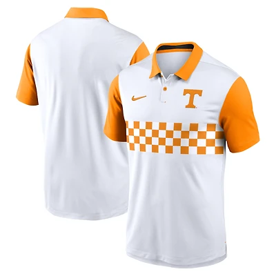 Polo Nike Vapor Dri-FIT pour homme, blanc/orange Tennessee Volunteers, motif Primetime Campus