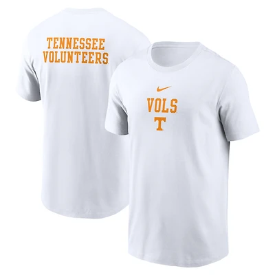 T-shirt Nike blanc Tennessee Volunteers 2-Hit Stacked pour homme