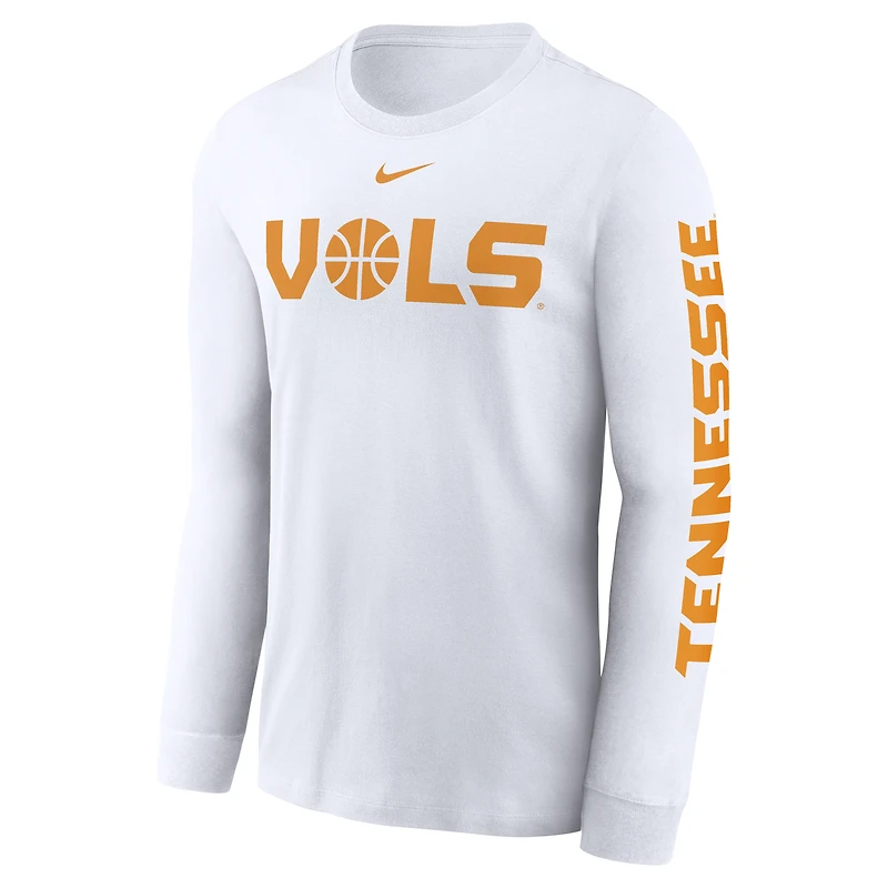 Men's Nike  White Tennessee Volunteers Basketball Icon Two-Hit Long Sleeve T-Shirt