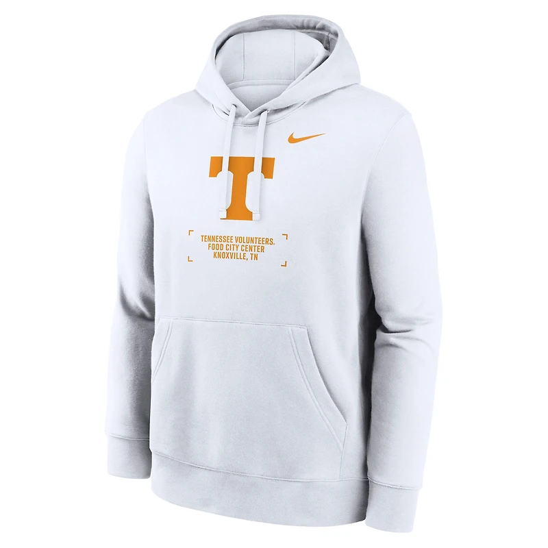 Men's Nike White Tennessee Volunteers Basketball Two-Hit Club Fleece Pullover Hoodie
