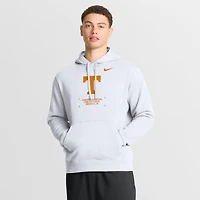 Men's Nike White Tennessee Volunteers Basketball Two-Hit Club Fleece Pullover Hoodie