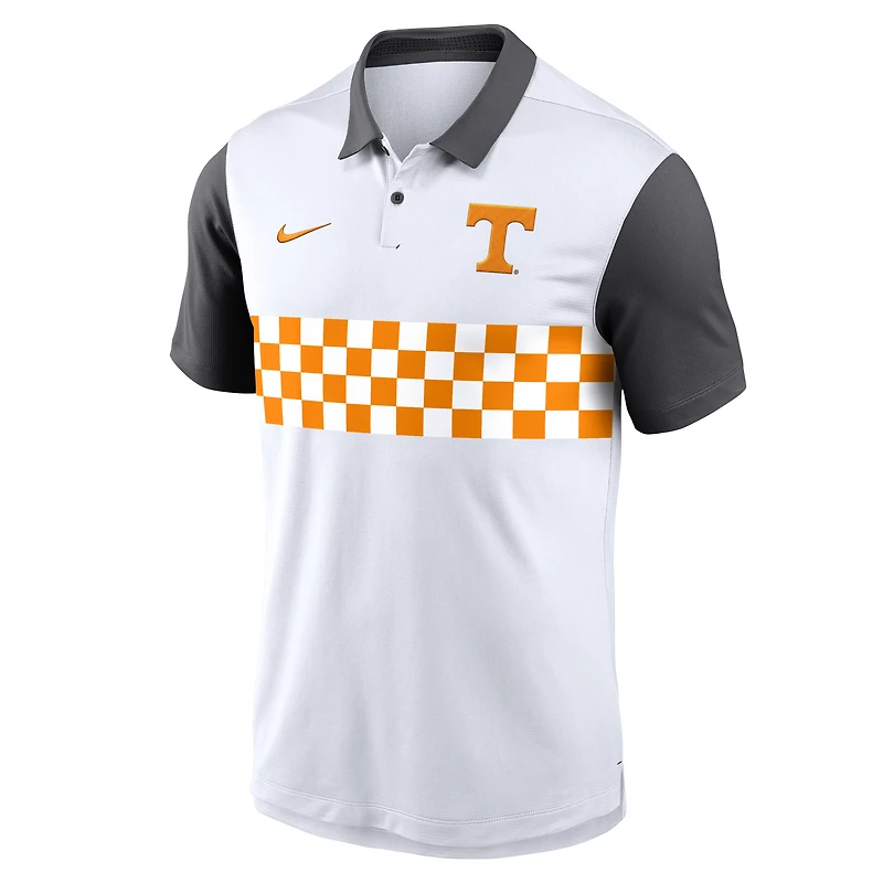 Men's Nike White Tennessee Volunteers Campus Pattern Vapor Performance Polo