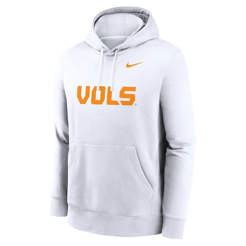 Sweat à capuche en polaire Nike blanc Tennessee Volunteers Primetime Alternate Logo Club pour homme