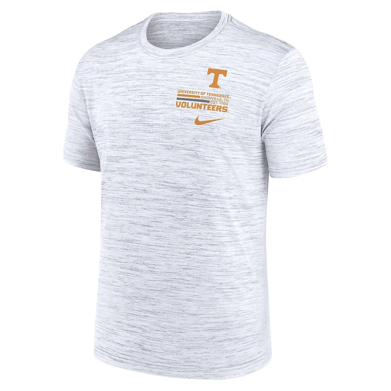 T-shirt Nike blanc Tennessee Volunteers Velocity Stacked Performance pour homme