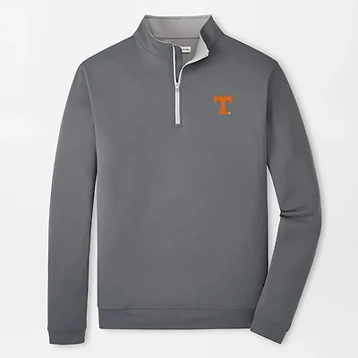 Sweat-shirt à col zippé Peter Millar Gray Tennessee Volunteers Perth pour homme