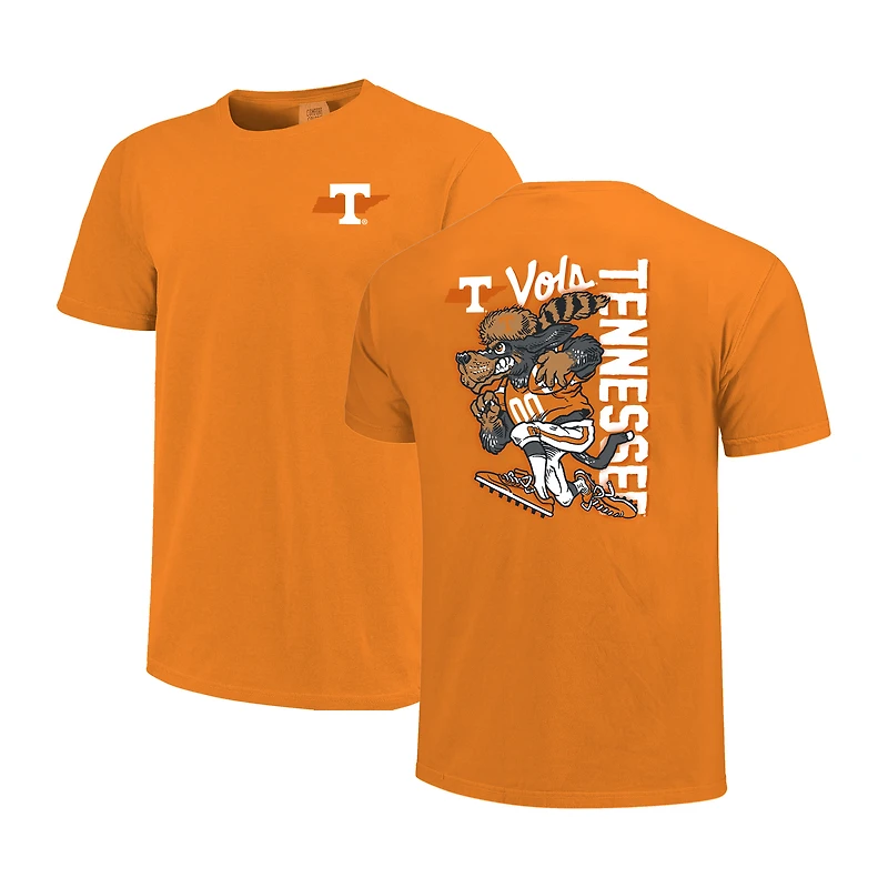 T-shirt homme Tennessee Orange Volunteers, mascotte dessinée, couleurs confortables