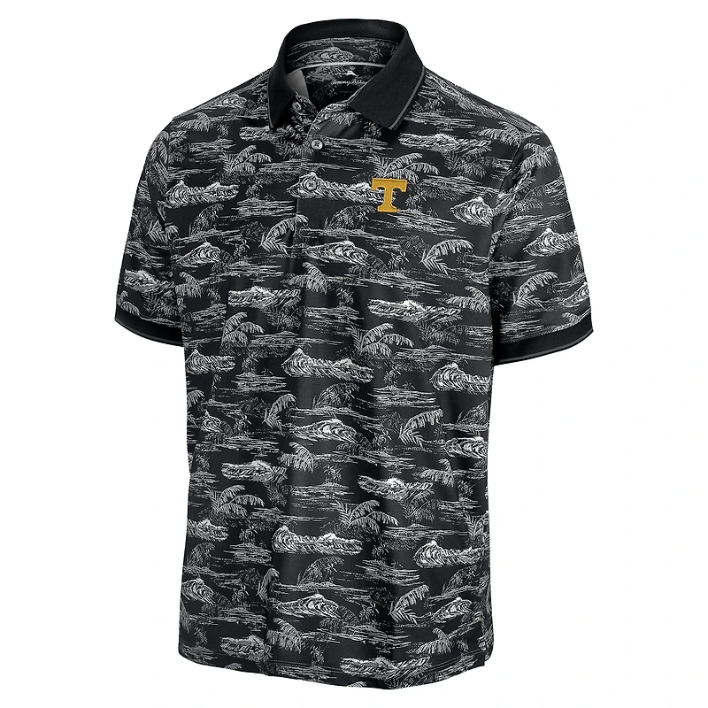Men's Tommy Bahama Black Tennessee Volunteers Sport Bay View IslandZone Polo