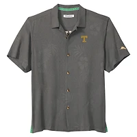 Men's Tommy Bahama Gray Tennessee Volunteers Catch of the Day Camp IslandZone Button-Up Shirt