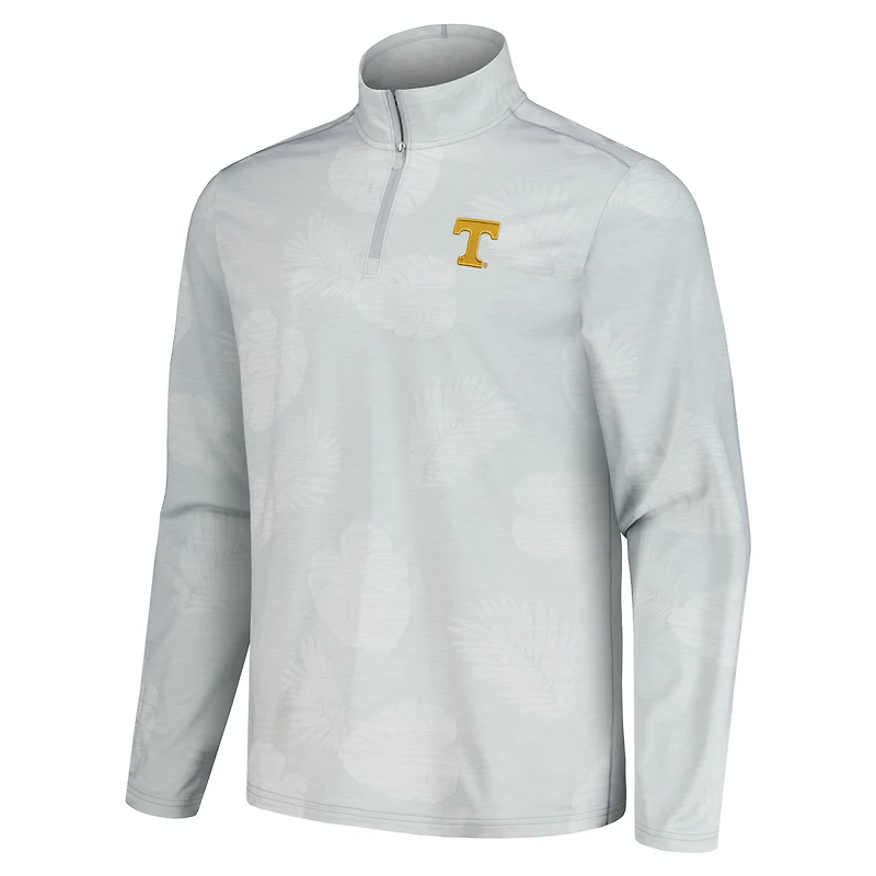 Men's Tommy Bahama Gray Tennessee Volunteers Delray Frond IslandZone Half-Zip Jacket