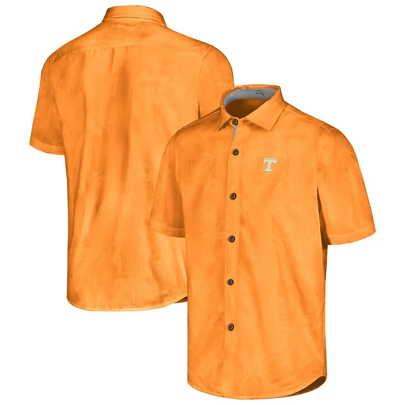Men's Tommy Bahama White Tennessee Volunteers Coconut Point Palm Vista IslandZone Camp Button-Up Shirt
