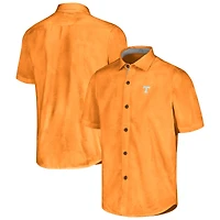 Men's Tommy Bahama White Tennessee Volunteers Coconut Point Palm Vista IslandZone Camp Button-Up Shirt