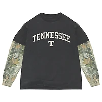 T-shirt à manches longues épais Uscape Apparel noir/camouflage Tennessee Volunteers Back Bay Twofer pour homme
