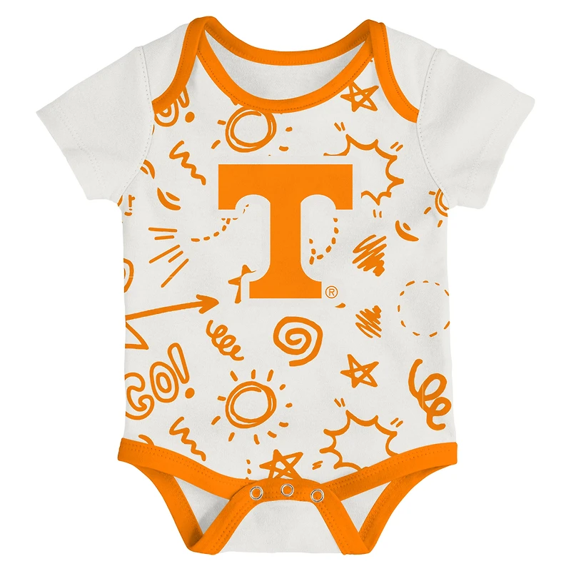 Ensemble de trois bodies pour nouveau-nés et nourrissons Outerstuff Tennessee Volunteers une journée jeu