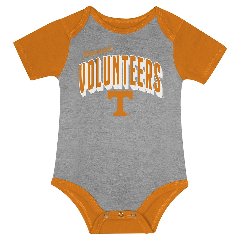 Ensemble body, bavoir et bonnet pour nouveau-né nourrisson Tennessee Orange Volunteers Dynamic Duo