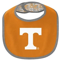 Ensemble body, bavoir et bonnet pour nouveau-né nourrisson Tennessee Orange Volunteers Dynamic Duo