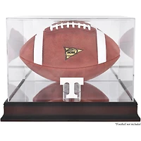 Vitrine de présentation du logo de football des Tennessee Volunteers avec base en acajou et dos en miroir