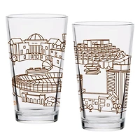 Tennessee Volunteers Two-Pack 16oz. Campus Line Art Pint Glass Set
