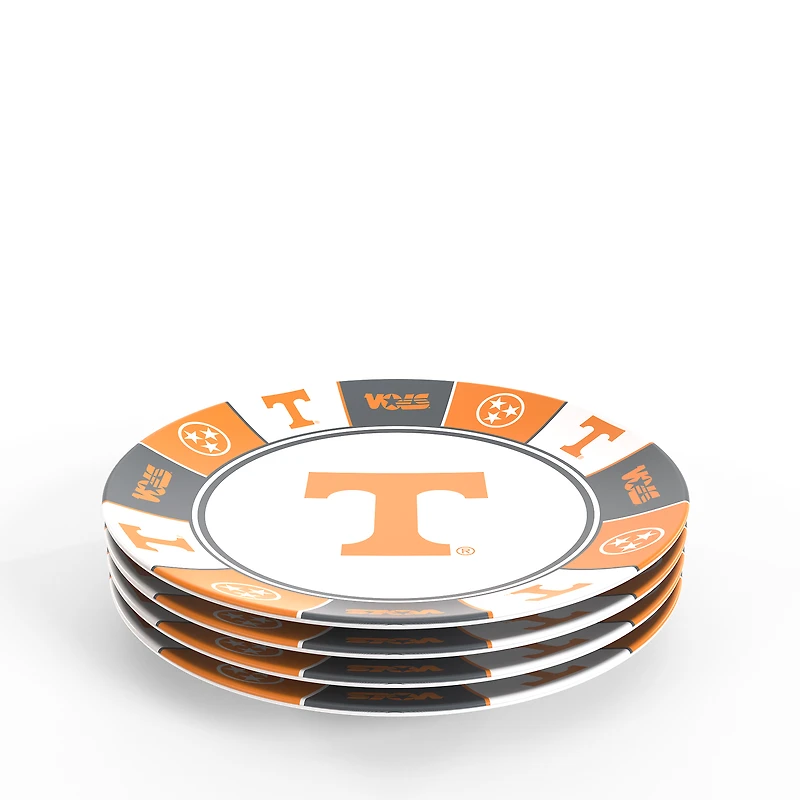 Ensemble d'assiettes à dîner en mélamine Tervis Tennessee Volunteers, quatre pièces
