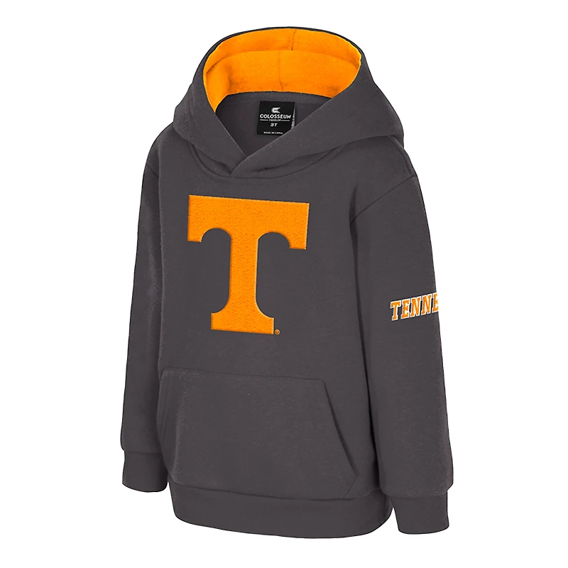 Sweat à capuche en polaire gros logo pour tout-petits Colosseum Charcoal Tennessee Volunteers