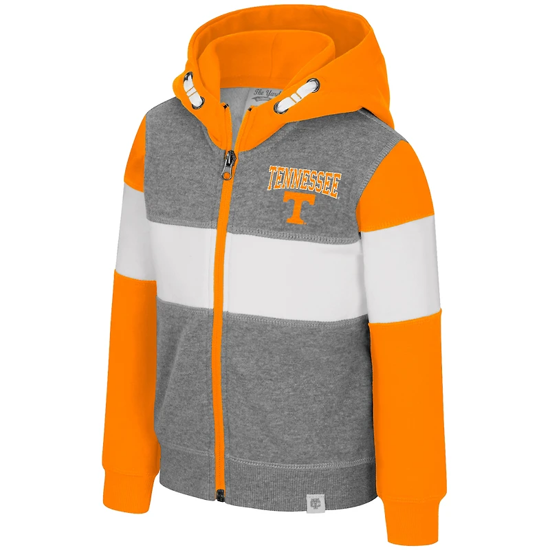 Sweat à capuche zippé Bert pour tout-petits, gris chiné, Tennessee Volunteers, Colosseum