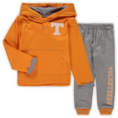 Ensemble sweat à capuche et pantalon de survêtement Tennessee Volunteers Orange/Heathered Grey pour tout-petits