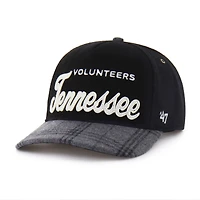 Unisex '47 Black Tennessee Volunteers Windowpane Plaid Collection Hitch Adjustable Hat