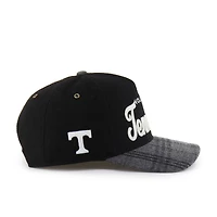 Unisex '47 Black Tennessee Volunteers Windowpane Plaid Collection Hitch Adjustable Hat