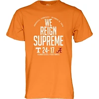 T-shirt unisexe bleu 84 Tennessee Orange Volunteers vs. Alabama Crimson Tide Score 2024