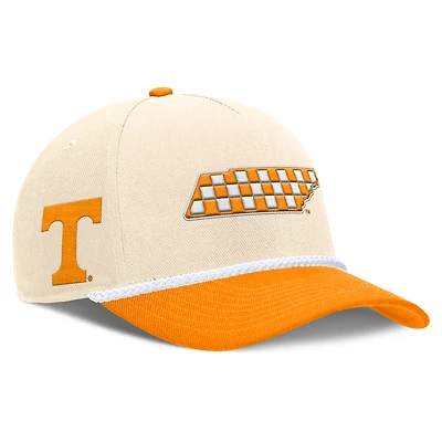 Casquette unisexe Nike Natural Tennessee Volunteers 2026 Primetime Natural 5 panneaux à bords francs bicolores